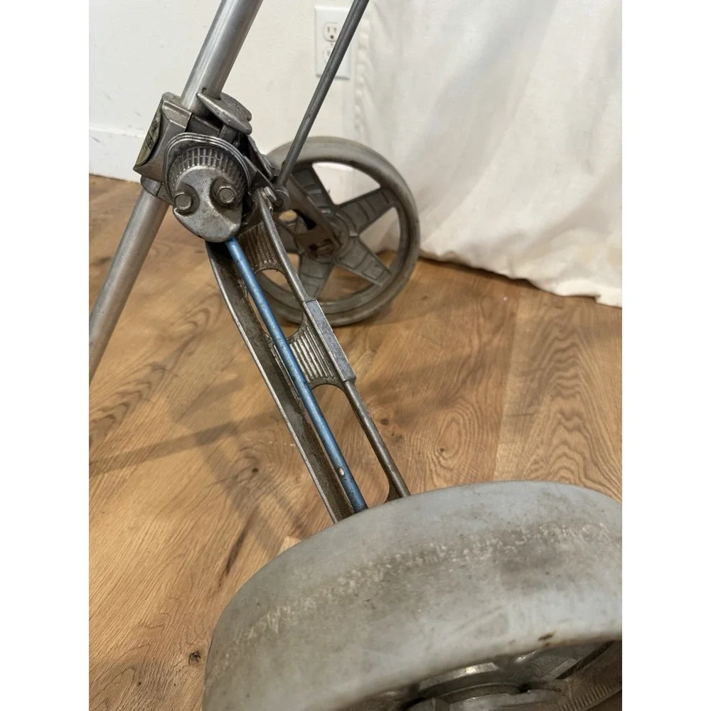 Vintage Browning Bag Boy Collapsible Golf Pull Cart Aluminum Antique Golf Caddy